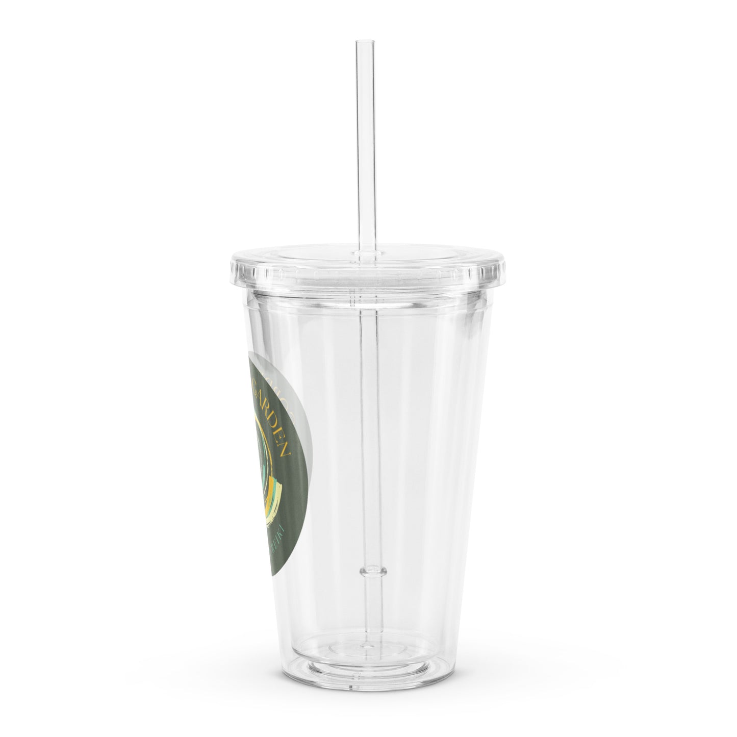 Clear plastic tumbler