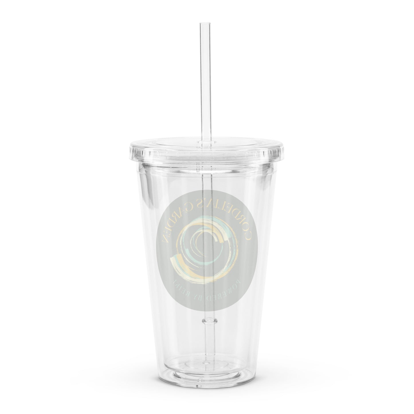 Clear plastic tumbler