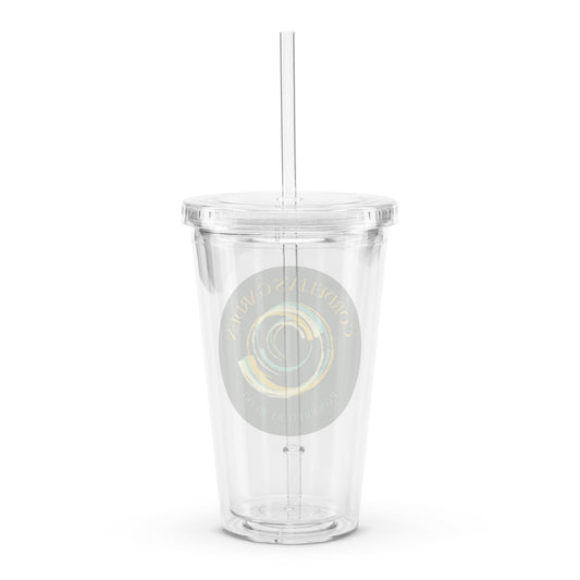 Clear plastic tumbler