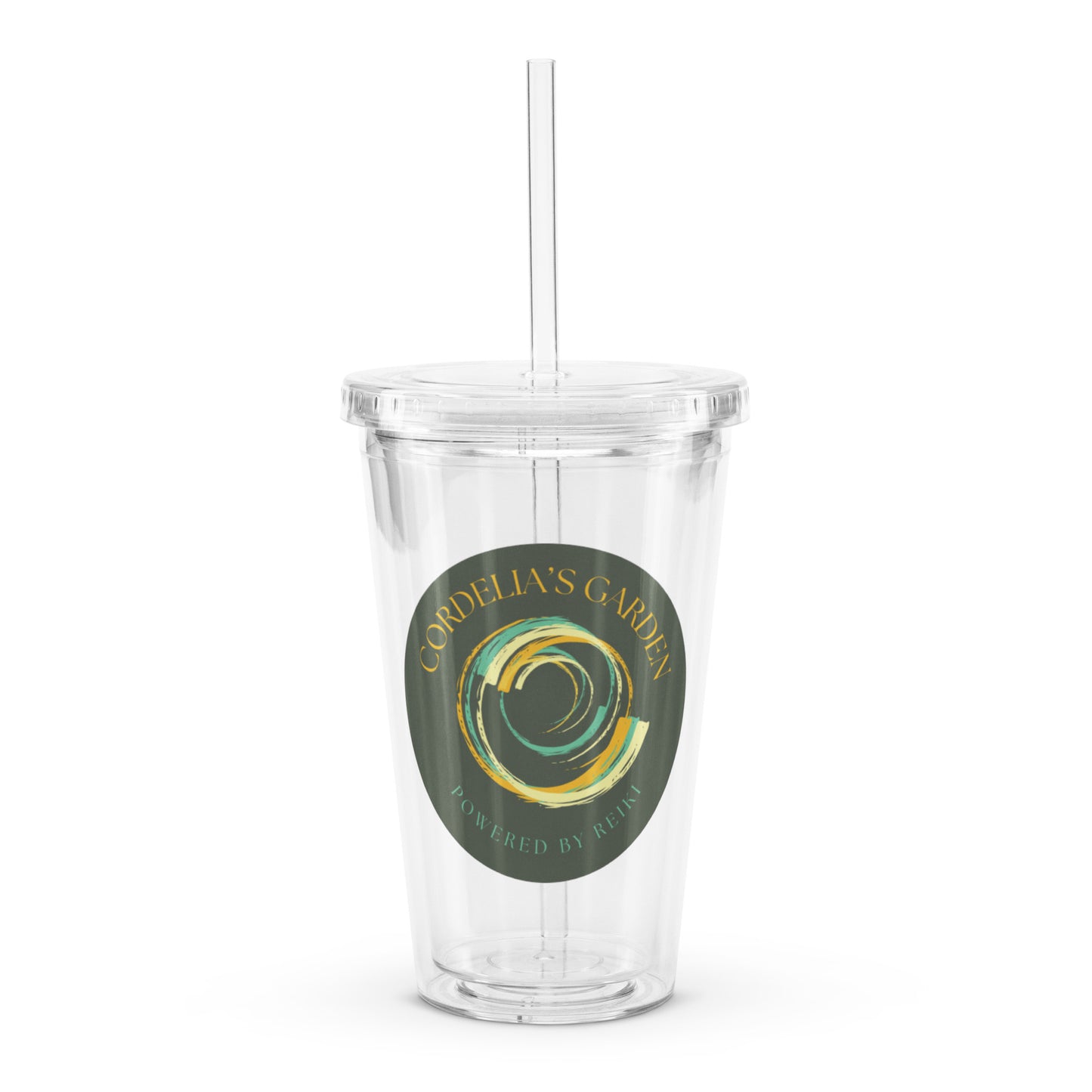 Clear plastic tumbler