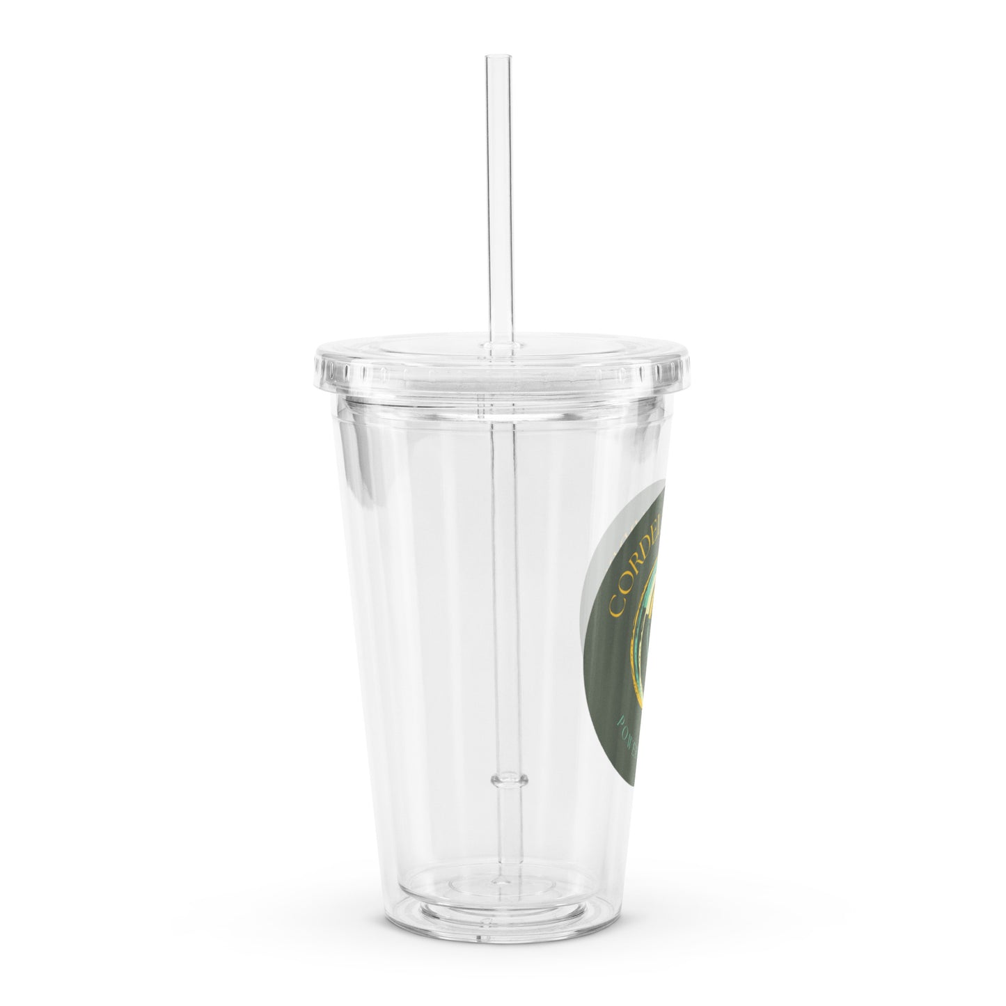 Clear plastic tumbler
